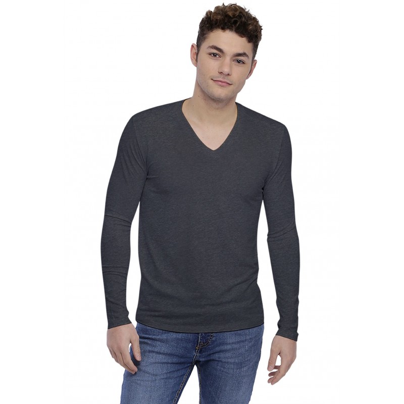T-shirt col V découpe dans le dos manches longues en modal BEN T-shirt col V découpe dans le dos manches longues en modal BEN