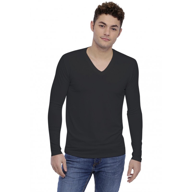 T-shirt col V découpe dans le dos manches longues en modal BEN T-shirt col V découpe dans le dos manches longues en modal BEN