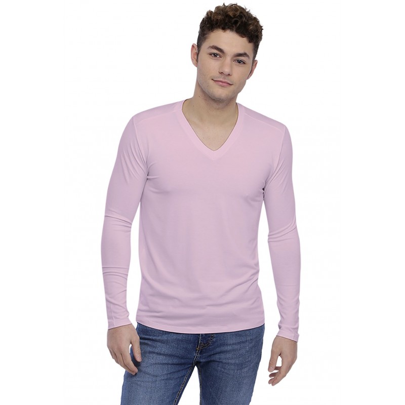T-shirt col V découpe dans le dos manches longues en modal BEN T-shirt col V découpe dans le dos manches longues en modal BEN