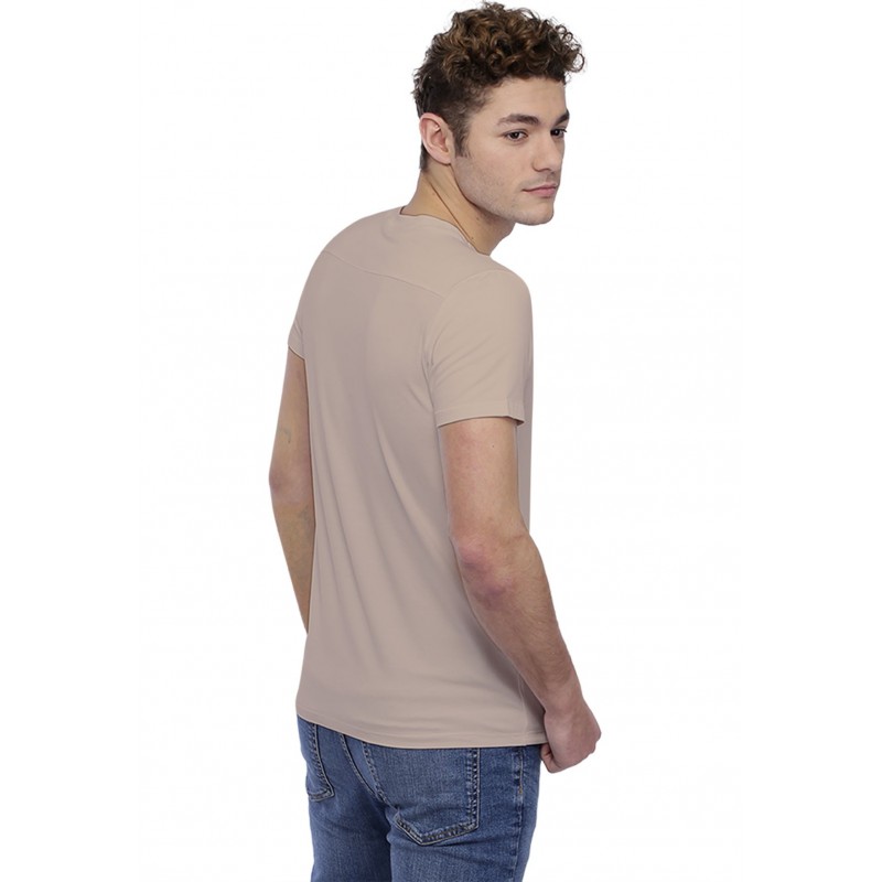 T-shirt col rond bande rapportée manches courtes en modal BENJI T-shirt col rond bande rapportée manches courtes en modal BENJI