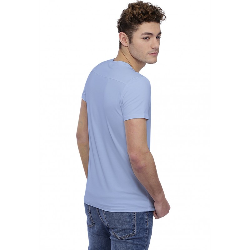 T-shirt col rond bande rapportée manches courtes en modal BENJI T-shirt col rond bande rapportée manches courtes en modal BENJI