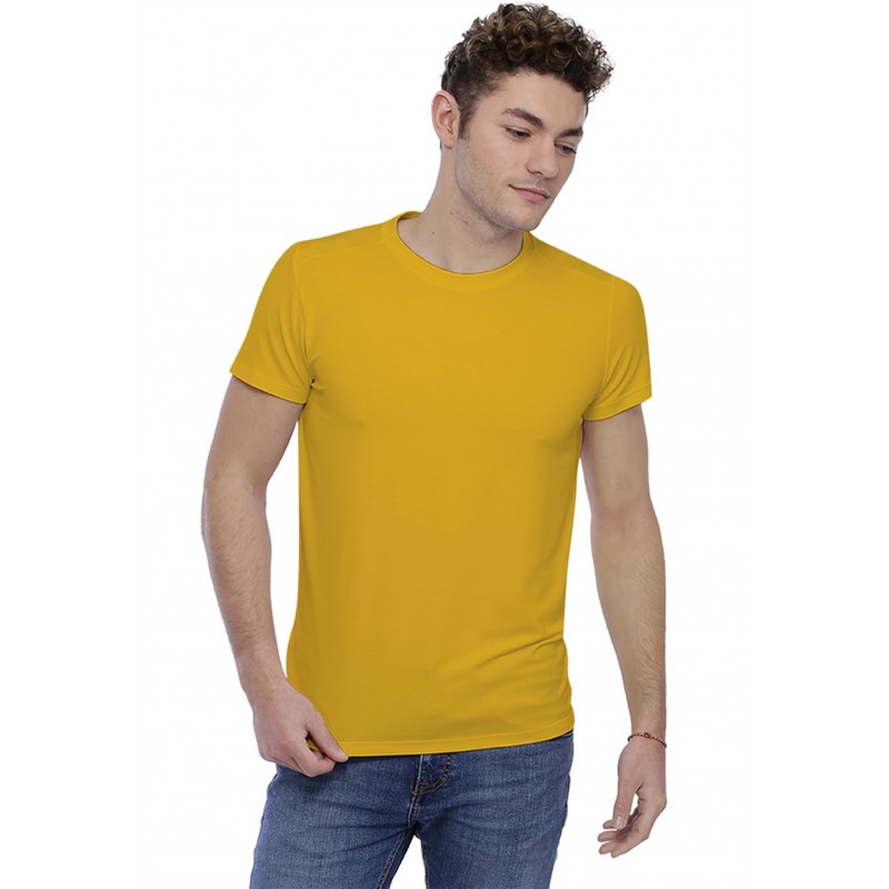 T-shirt col rond bande rapportée manches courtes en modal BENJI