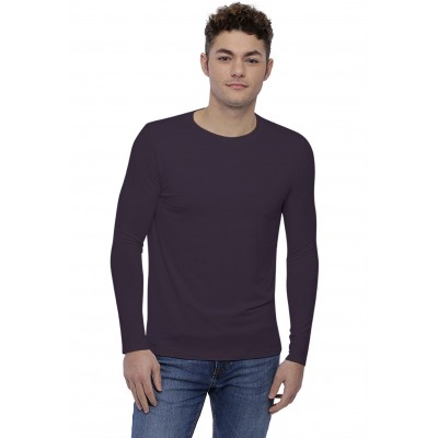 T-shirt col rond bande rapportée manches longues en modal BENJI