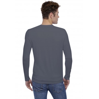T-shirt col rond bande rapportée manches longues en modal BENJI