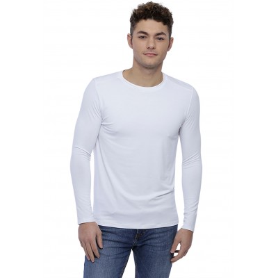 T-shirt col rond bande rapportée manches longues en modal BENJI