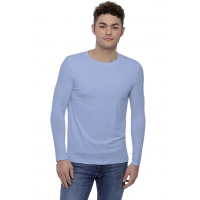 T-shirt col rond bande rapportée manches longues en modal BENJI