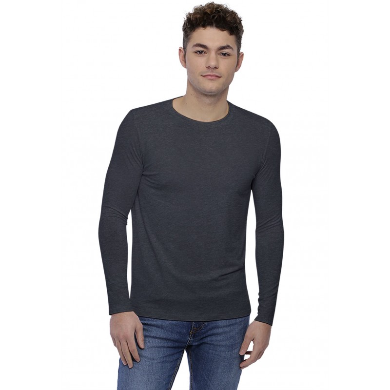T-shirt col rond bande rapportée manches longues en modal BENJI T-shirt col rond bande rapportée manches longues en modal BENJI