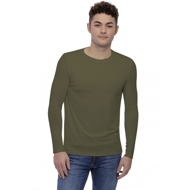 T-shirt col rond bande rapportée manches longues en modal BENJI T-shirt col rond bande rapportée manches longues en modal BENJI