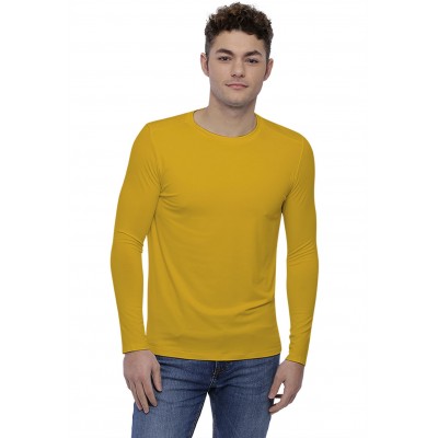 T-shirt col rond bande rapportée manches longues en modal BENJI