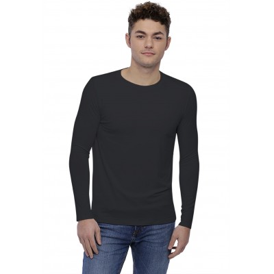 T-shirt col rond bande rapportée manches longues en modal BENJI