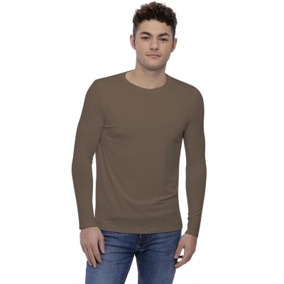 T-shirt col rond bande rapportée manches longues en modal BENJI
