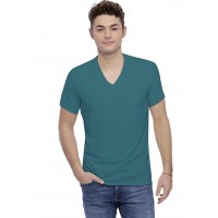 T-shirt col V bande rapportée manches courtes raglan en modal DAN