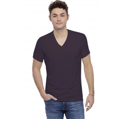 T-shirt col V bande rapportée manches courtes raglan en modal DAN