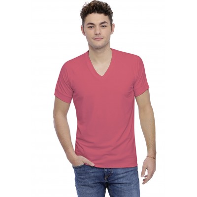 T-shirt col V bande rapportée manches courtes raglan en modal DAN