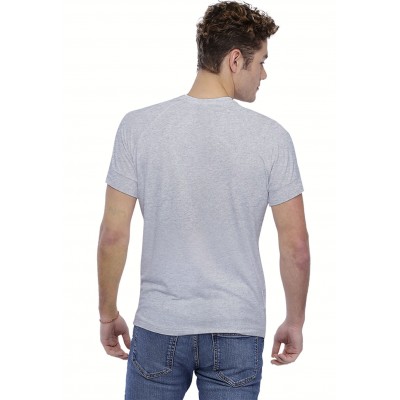 T-shirt col V bande rapportée manches courtes raglan en modal DAN