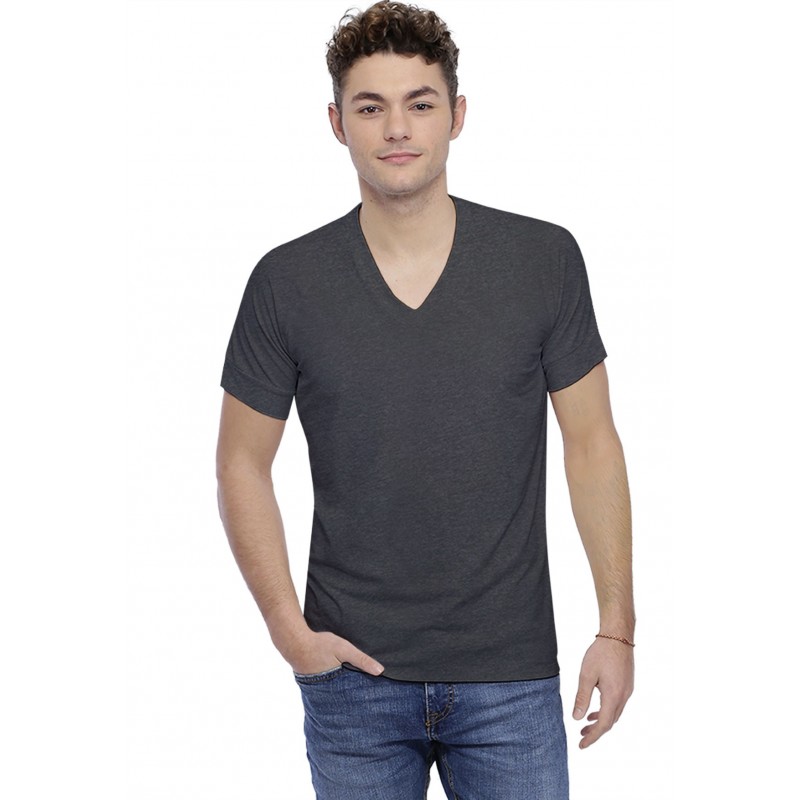 T-shirt col V bande rapportée manches courtes raglan en modal DAN T-shirt col V bande rapportée manches courtes raglan en modal DAN