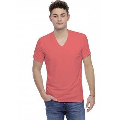 T-shirt col V bande rapportée manches courtes raglan en modal DAN