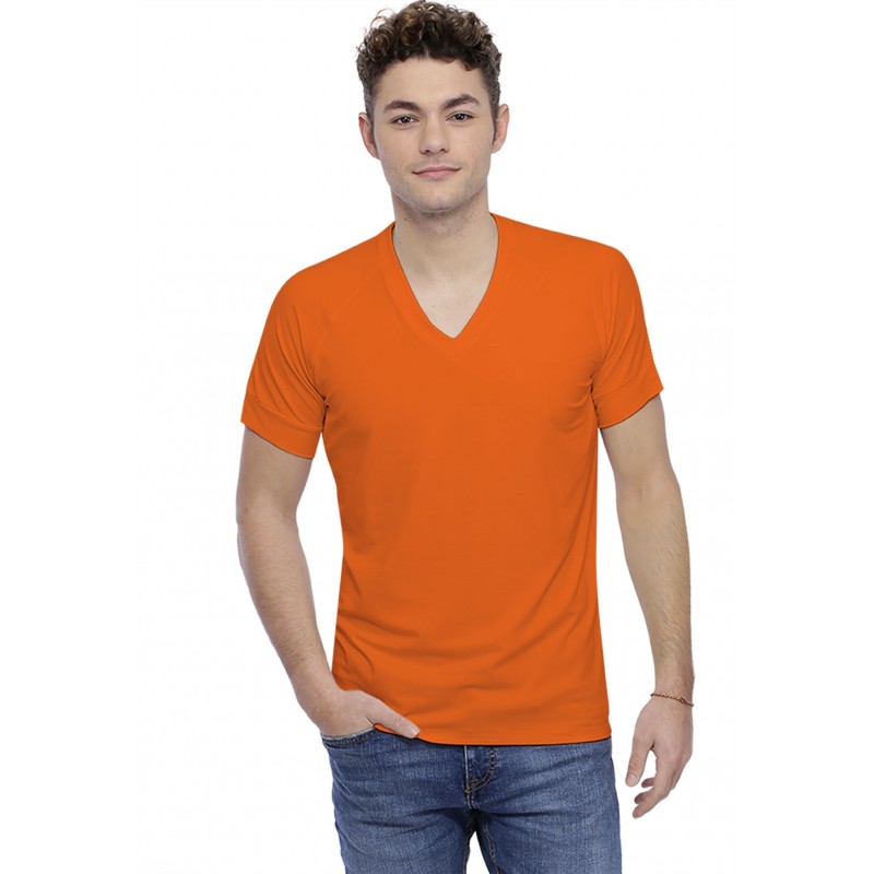 T-shirt col V bande rapportée manches courtes raglan en modal DAN T-shirt col V bande rapportée manches courtes raglan en modal DAN