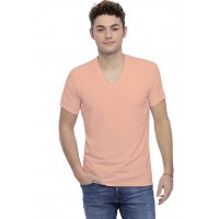 T-shirt col V bande rapportée manches courtes raglan en modal DAN