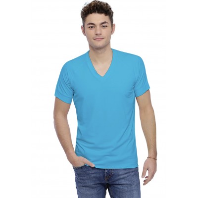 T-shirt col V bande rapportée manches courtes raglan en modal DAN