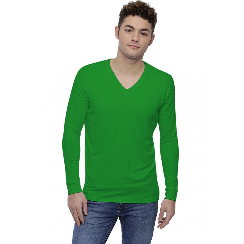 T-shirt col V bande rapportée manches longues raglan en modal DAN T-shirt col V bande rapportée manches longues raglan en modal DAN