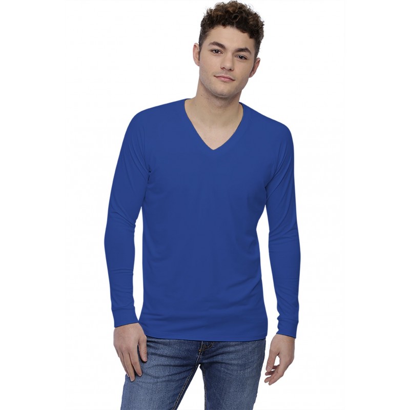 T-shirt col V bande rapportée manches longues raglan en modal DAN T-shirt col V bande rapportée manches longues raglan en modal DAN