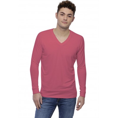 T-shirt col V bande rapportée manches longues raglan en modal DAN
