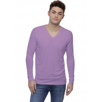 T-shirt col V bande rapportée manches longues raglan en modal DAN