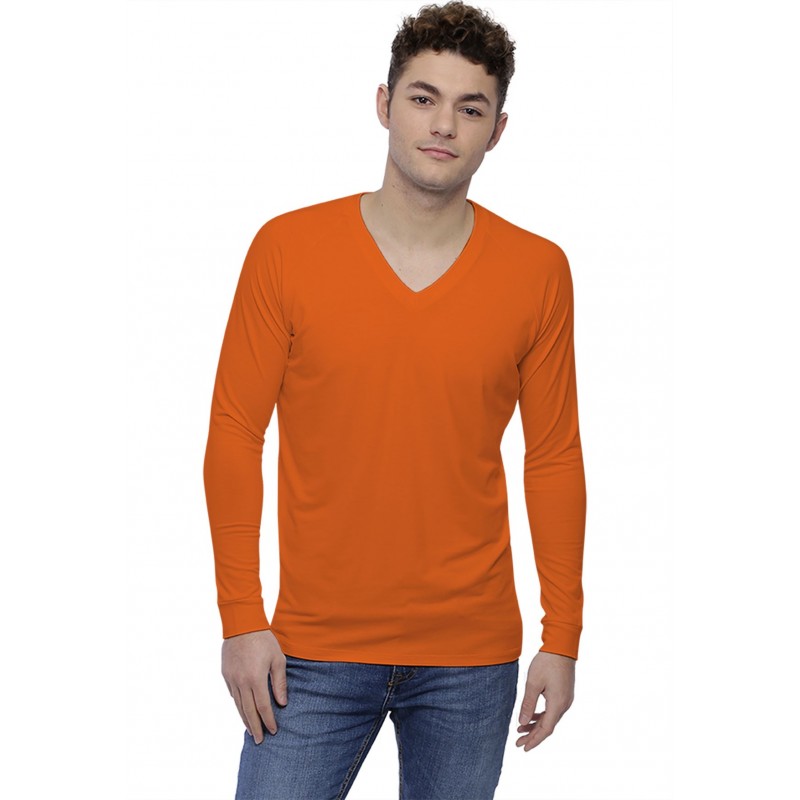 T-shirt col V bande rapportée manches longues raglan en modal DAN T-shirt col V bande rapportée manches longues raglan en modal DAN