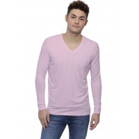 T-shirt col V bande rapportée manches longues raglan en modal DAN