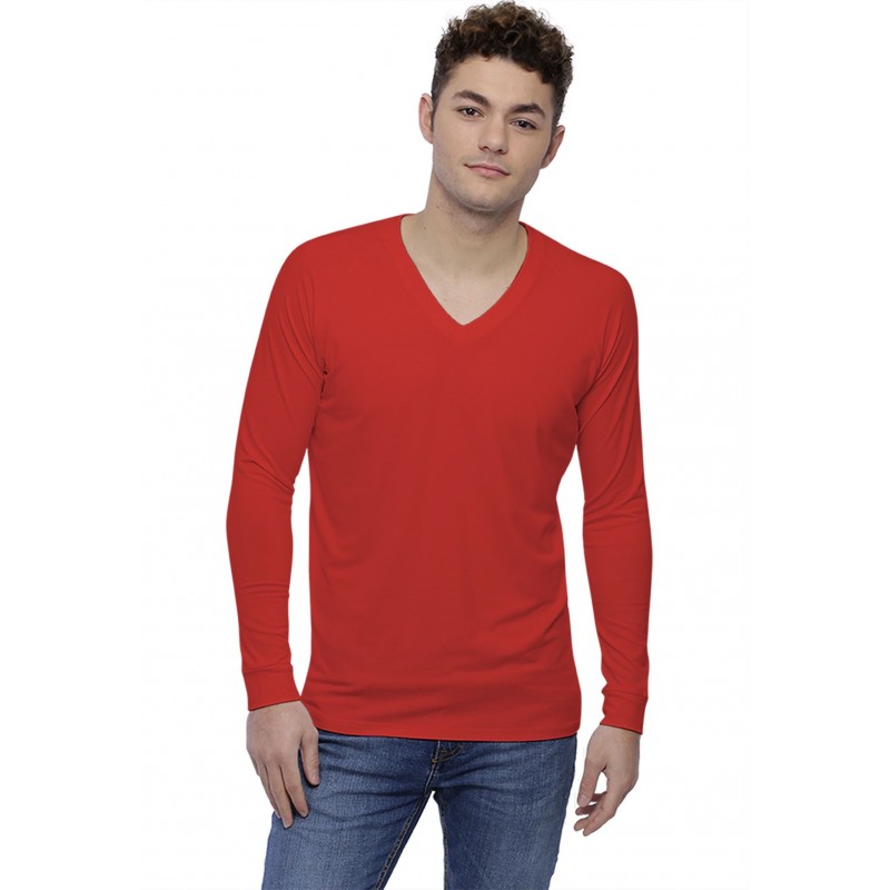 T-shirt col V bande rapportée manches longues raglan en modal DAN T-shirt col V bande rapportée manches longues raglan en modal DAN