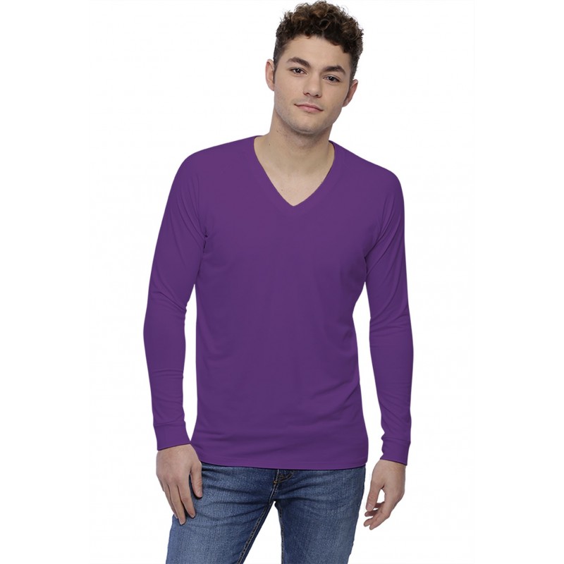 T-shirt col V bande rapportée manches longues raglan en modal DAN T-shirt col V bande rapportée manches longues raglan en modal DAN