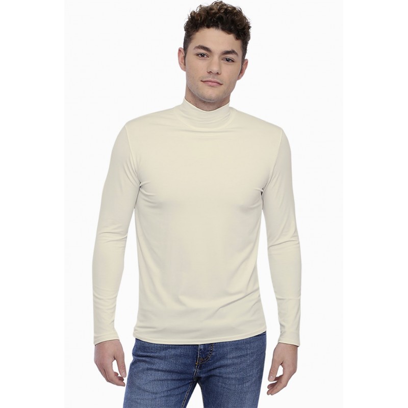 T-shirt col montant manches longues en modal RAPHAEL T-shirt col montant manches longues en modal RAPHAEL