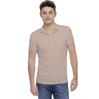 Tee-shirt col polo boutonné manches courtes en modal JOSH
