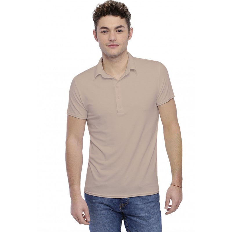 Tee-shirt col polo boutonné manches courtes en modal JOSH Tee-shirt col polo boutonné manches courtes en modal JOSH