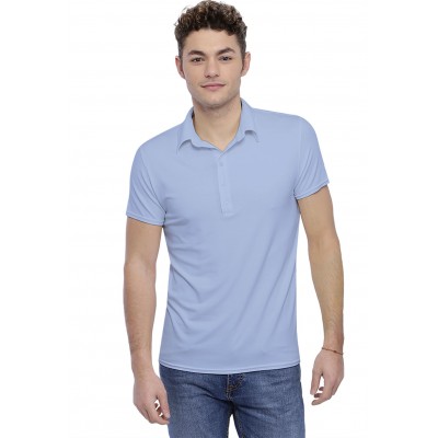 Tee-shirt col polo boutonné manches courtes en modal JOSH