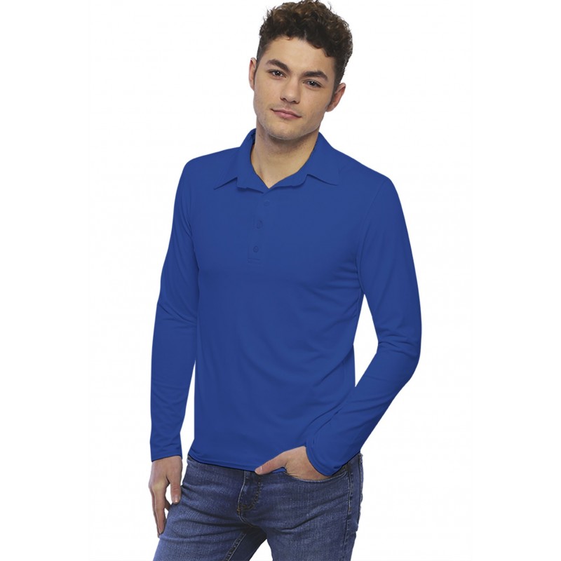 Tee-shirt col polo boutonné manches longues en modal JOSH Tee-shirt col polo boutonné manches longues en modal JOSH