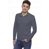 Tee-shirt col polo boutonné manches longues en modal JOSH