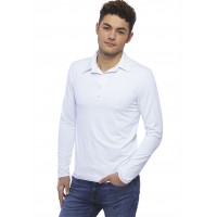 Tee-shirt col polo boutonné manches longues en modal JOSH
