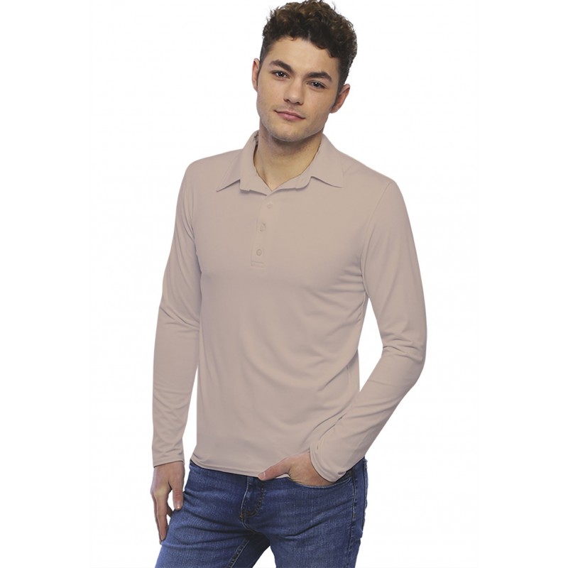 Tee-shirt col polo boutonné manches longues en modal JOSH Tee-shirt col polo boutonné manches longues en modal JOSH