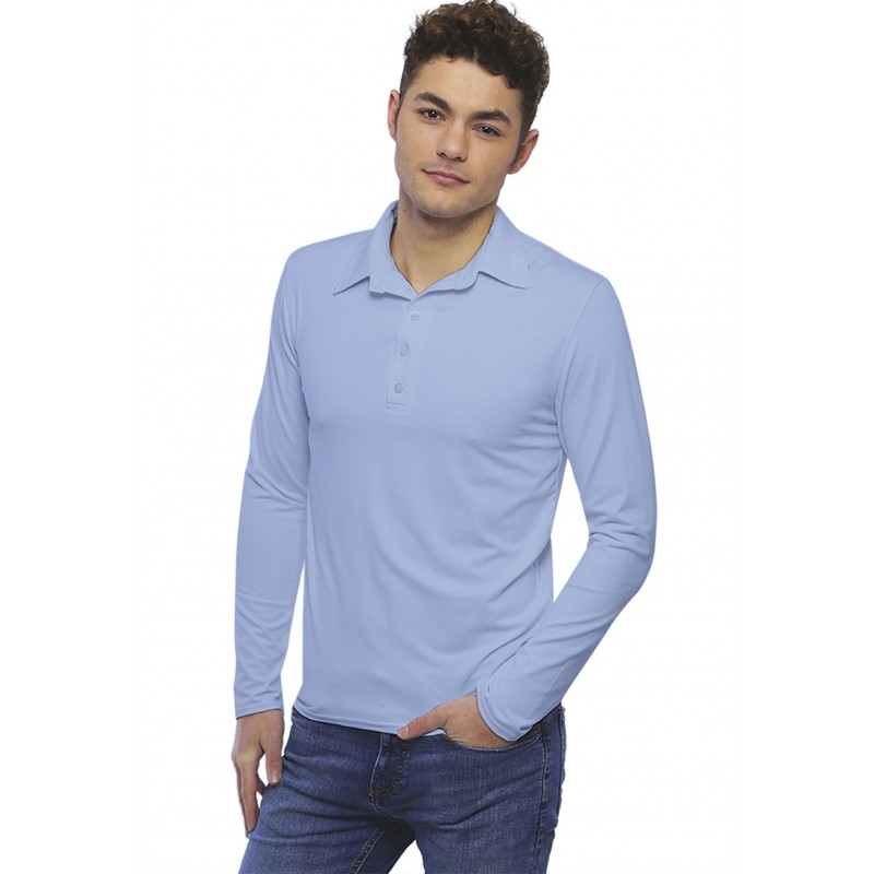 Tee-shirt col polo boutonné manches longues en modal JOSH Tee-shirt col polo boutonné manches longues en modal JOSH