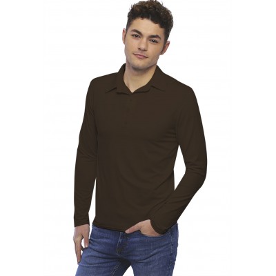 Tee-shirt col polo boutonné manches longues en modal JOSH