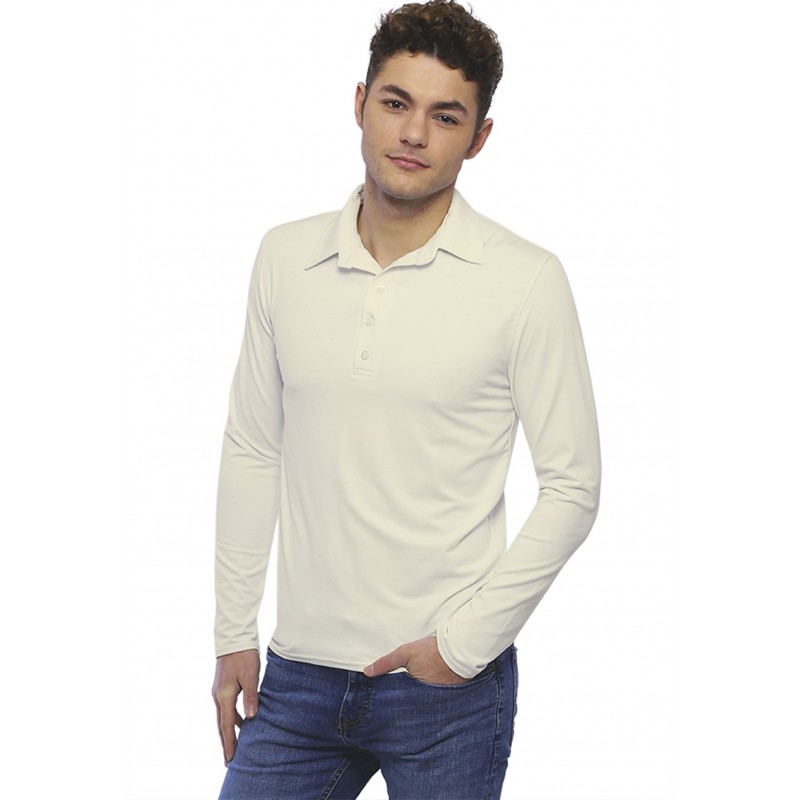 Tee-shirt col polo boutonné manches longues en modal JOSH Tee-shirt col polo boutonné manches longues en modal JOSH