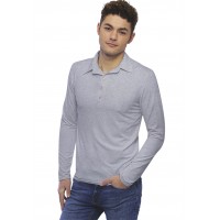 Tee-shirt col polo boutonné manches longues en modal JOSH