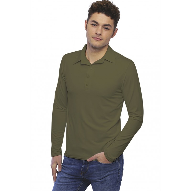 Tee-shirt col polo boutonné manches longues en modal JOSH Tee-shirt col polo boutonné manches longues en modal JOSH