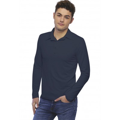 Tee-shirt col polo boutonné manches longues en modal JOSH