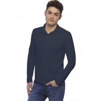 Tee-shirt col polo boutonné manches longues en modal JOSH