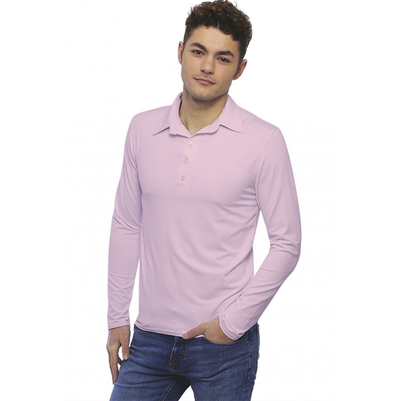 Tee-shirt col polo boutonné manches longues en modal JOSH Tee-shirt col polo boutonné manches longues en modal JOSH