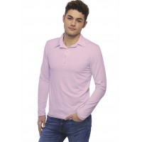 Tee-shirt col polo boutonné manches longues en modal JOSH