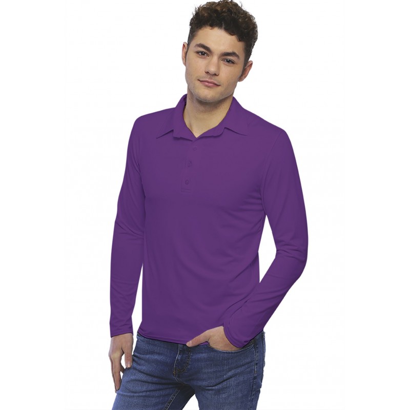 Tee-shirt col polo boutonné manches longues en modal JOSH Tee-shirt col polo boutonné manches longues en modal JOSH